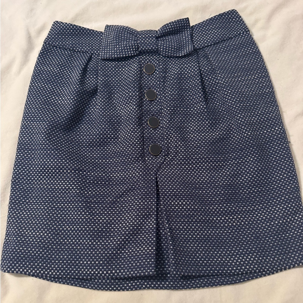 Anthropologie Leifsdottir Sprightly TweedSkirt Bow Sz 10